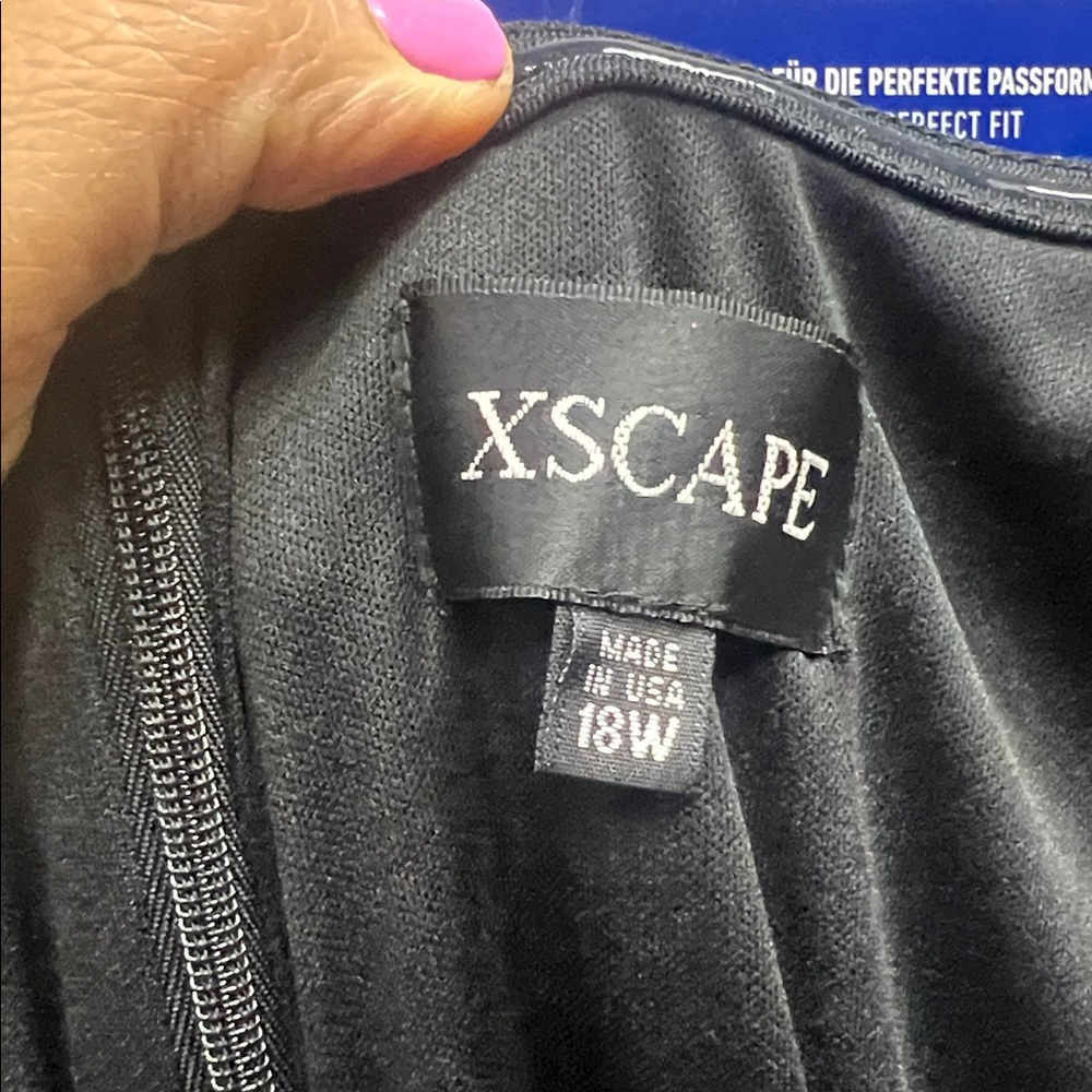 Xscape Black One-Shoulder Ruffle Sleeve High-Low Dress - Picture 4 of 5